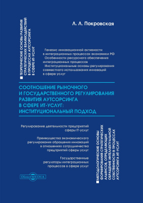 Покровская Л.Л. Соотношение рыночного и государственного регулирования развития аутсорсинга в сфере ИТ-услуг: институциональный подход : монография 